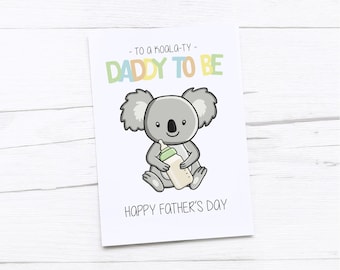 Daddy To Be Fathers Day Card | Daddy To Be Card | Father's Day From The Bump | Koala