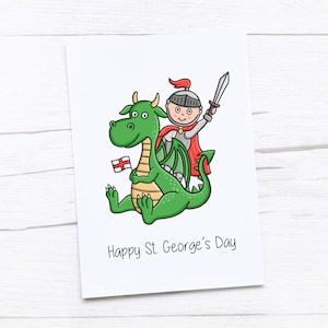 Biglietto di auguri per il giorno di San Giorgio/Giorno di San Giorgio/Drago/Cavaliere