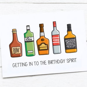 Cartão de feliz aniversario | Espírito de Aniversário | Álcool