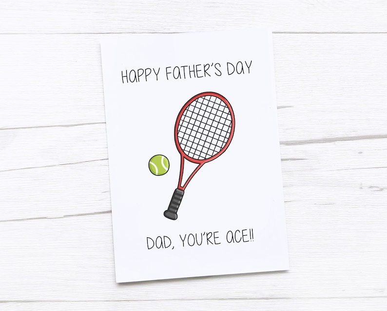 Happy Fathers Day Card Dad Card Fathers Day Gift Tennis Ace image 1