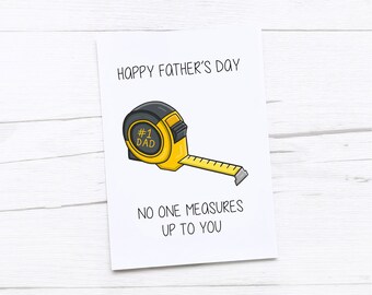 Tarjeta del Día del Padre Feliz / Tarjeta de Papá / Regalo del Día del Padre / Cinta Métrica