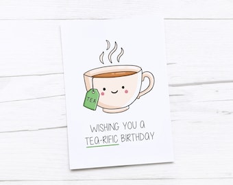 Tarjeta de feliz cumpleaños / té