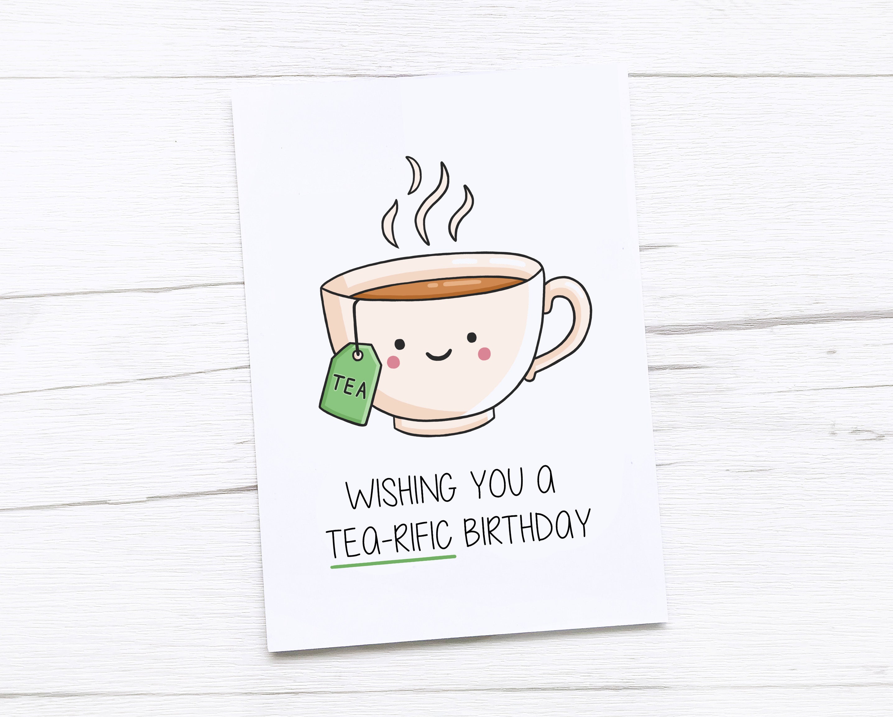 Happy Birthday Card Tea - Etsy