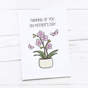 Pensando en ti Tarjeta del Día de la Madre / Tarjeta del Día de las Madres / Tarjeta de mamá / Pensando en ti mamá / Orquídea