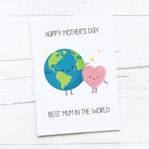 Tarjeta Feliz Día de la Madre / Día de la Madre / Tarjeta de Mamá / Mundo / Mejor Mamá del Mundo