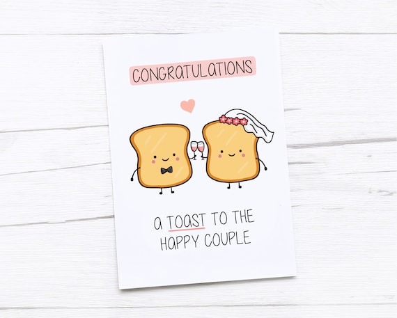 Wedding Card Congratulations Card Toast Happy Couple - Etsy