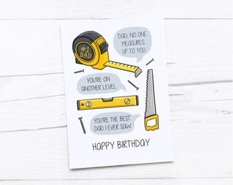 Happy Birthday Card Dad | Dad Birthday Card | Birthday Card Daddy | Funny Dad Birthday Gift | Dad Card | Tools | DIY Dad Card