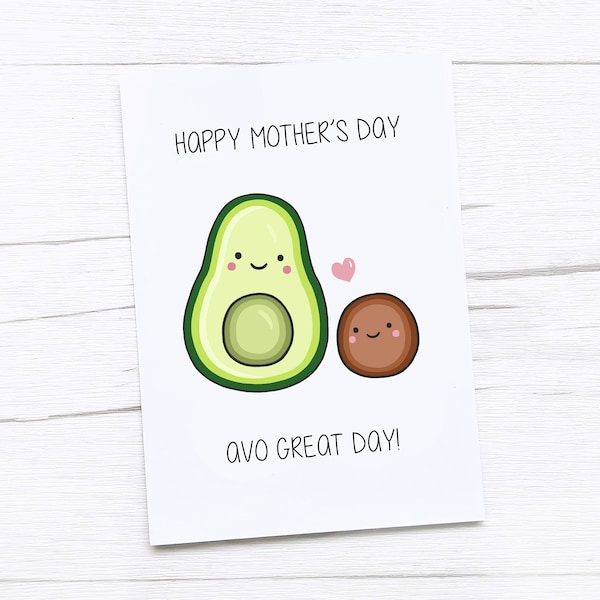 Happy Mother’s Day Card | Mothers Day Card | Mum Card | Avocado