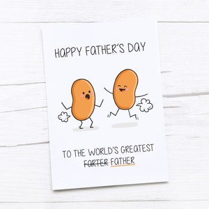 Carte de fête des pères heureux | Carte papa | Cadeau de la fête des Pères | Haricots | Plus gros