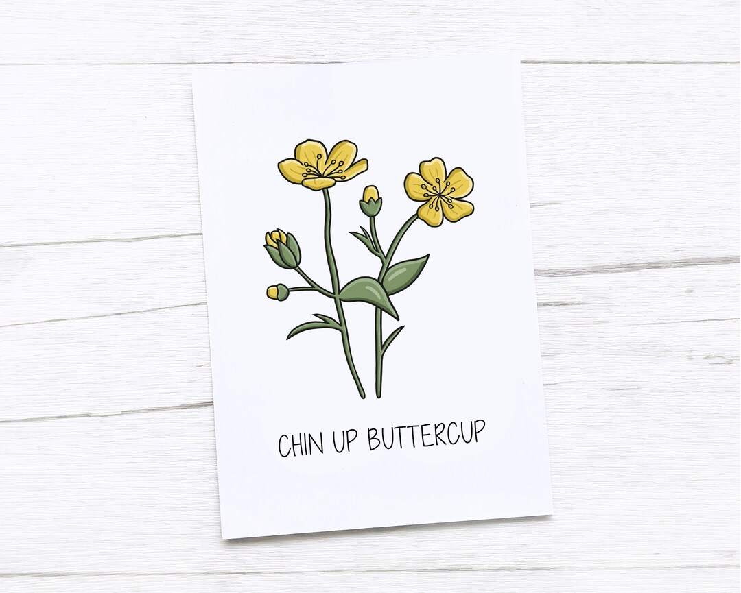 Thinking of You Card Chin up Buttercup Etsy