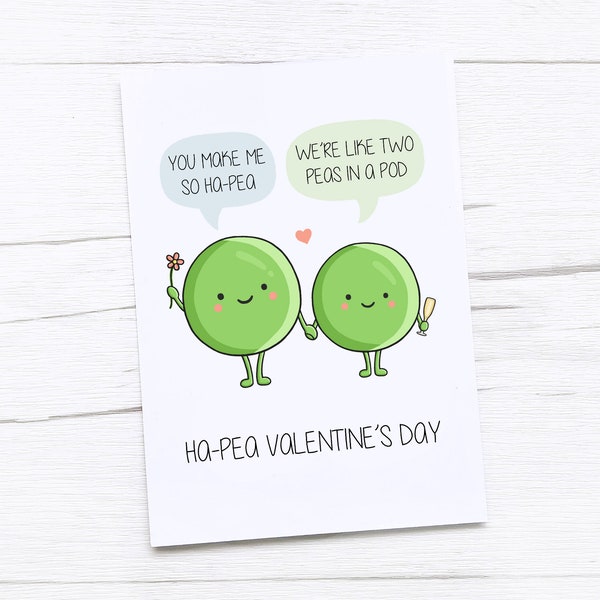 Happy Valentine’s Day Card | Cute Valentines Gift | Two Peas in a Pod | Peas