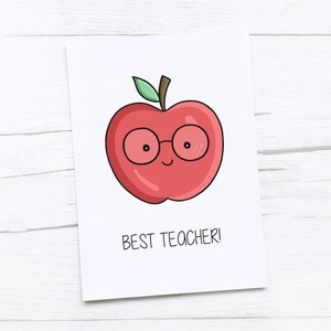 Tarjeta de agradecimiento para el maestro / Mejor maestro / Apple