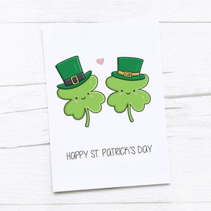 Carte de la Saint-Patrick heureux | Saint-Patrick | Trèfle à quatre feuilles