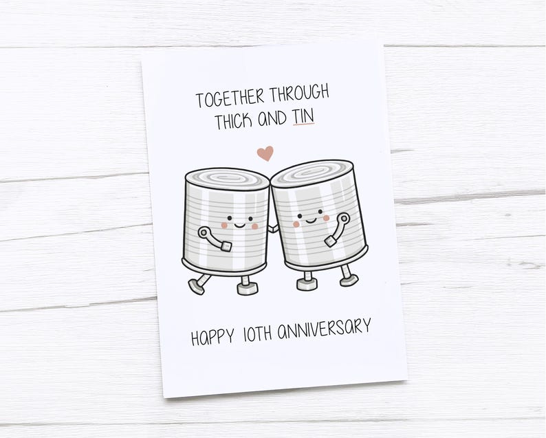 Happy 10th Anniversary Card | Tin Anniversary | Tenth Wedding ...