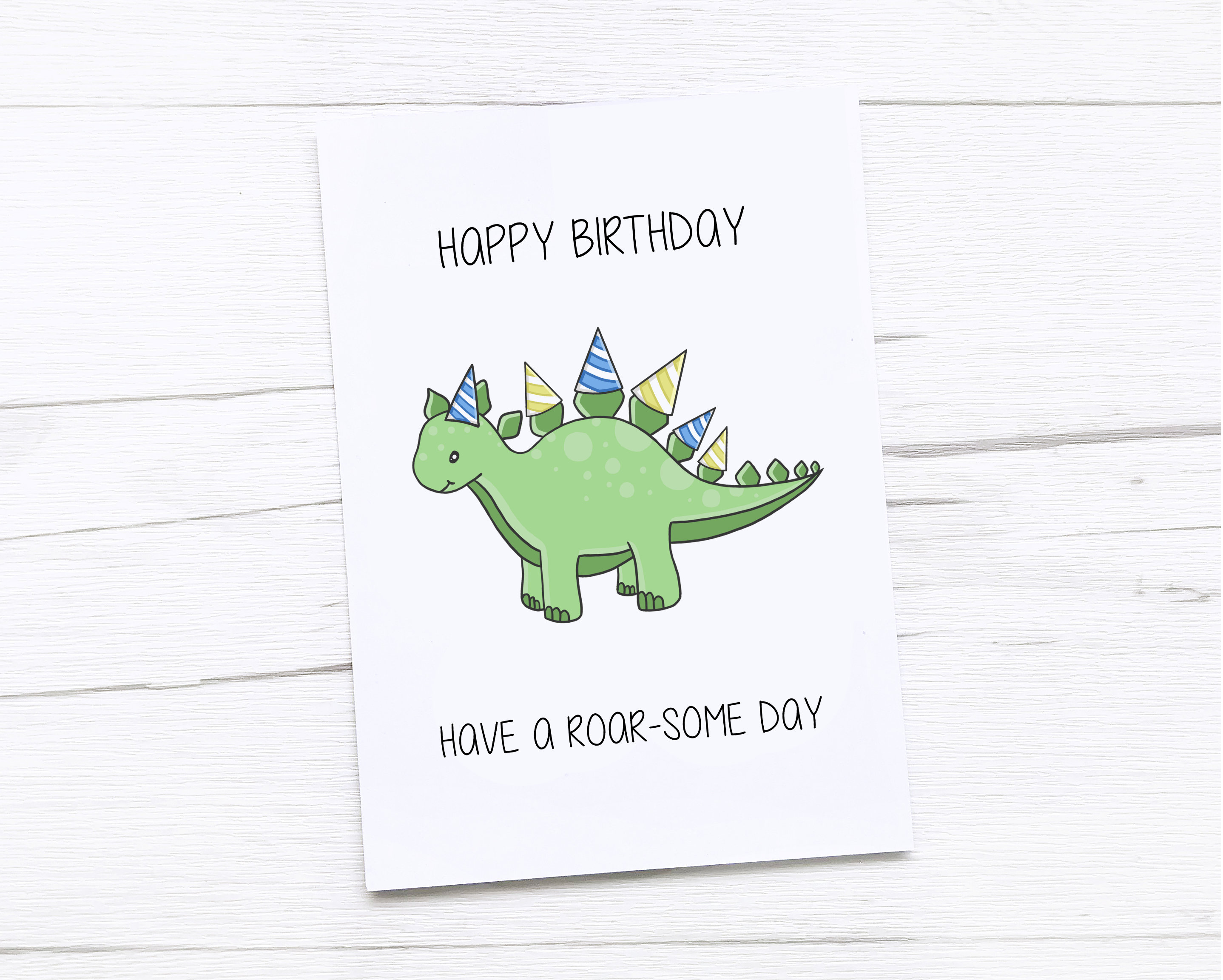 Happy Birthday Card | Dinosaur | Roarsome Birthday | Roar | Stegosaurus