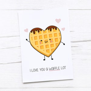 Alles Gute zum Jubiläum Karte | Waffel | Glückliche Valentinstag-Karte | Valentinstag-Karte