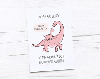 Happy Birthday Card Mum | Mum Birthday Card | Birthday Card Mummy | Funny Mum Birthday Gift | Mum Card | Dinosaur | Mummysaurus