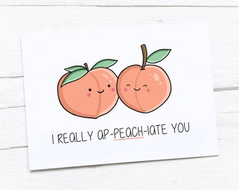 Gelukkige verjaardagskaart | Perzik | Ik waardeer je | Happy Valentine's Day Card | Valentijns kaart