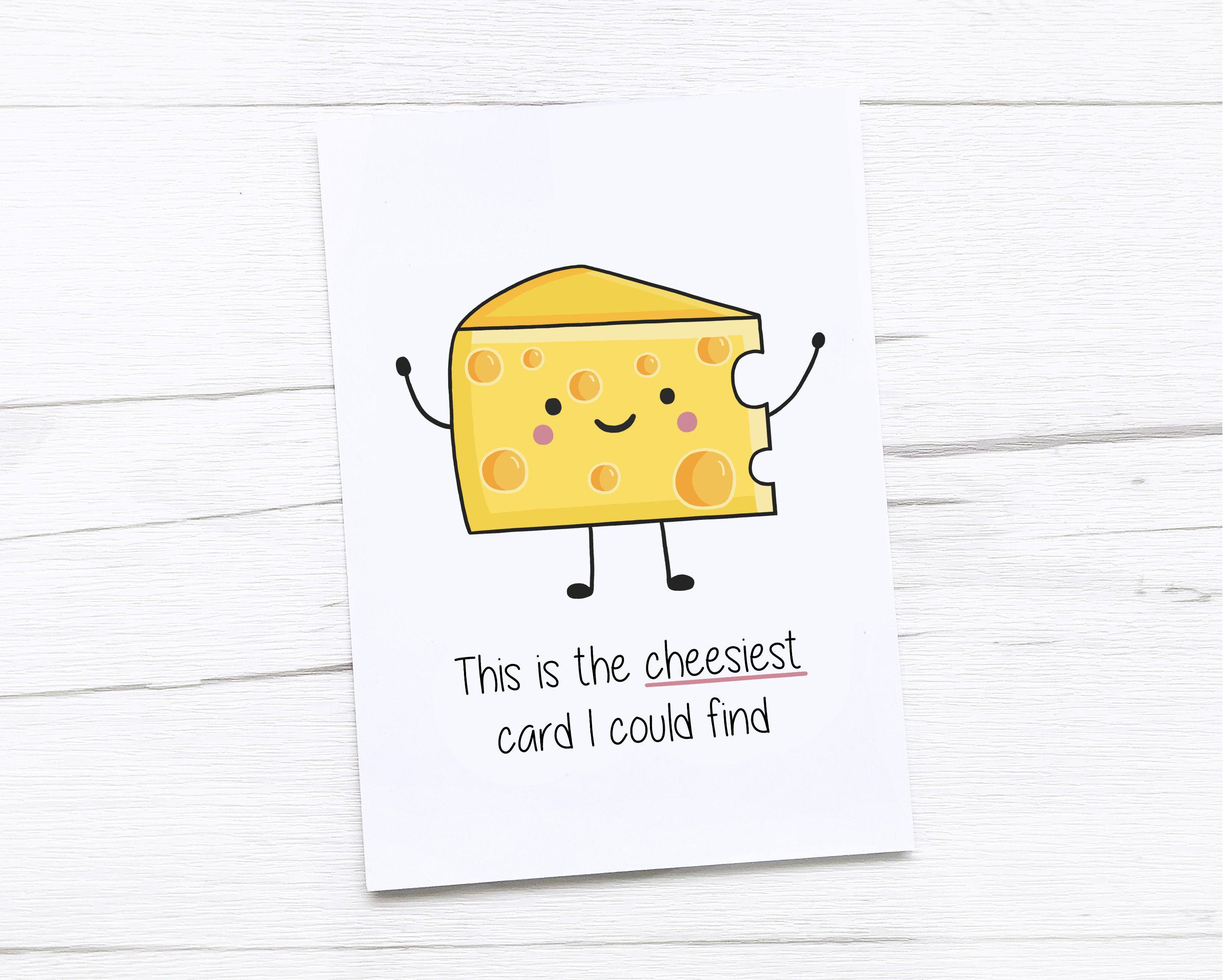 Happy Birthday Card Cheese Etsy