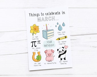 March Birthday Card | Born in March | March Birthday