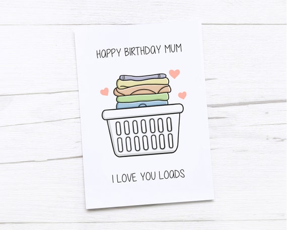 Happy Birthday Card Mum | Mum Birthday Card | Birthday Card Mummy | Funny Mum Birthday Gift | Mum Card | Washing