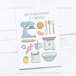 Verjaardagskaart bakken | Gelukkige verjaardagskaart | Geweldige Britse Bake Off | Showstopper