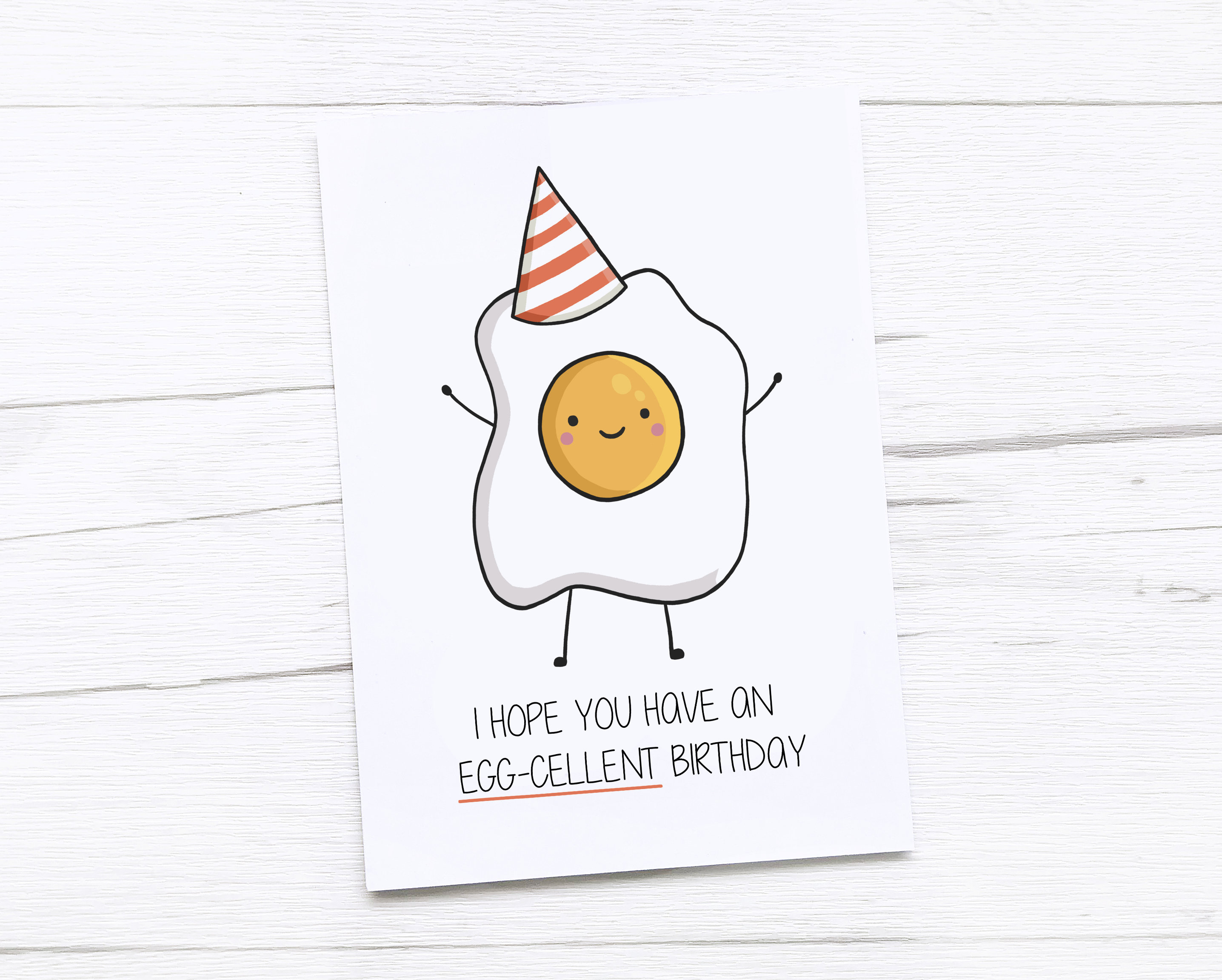 Happy Birthday Card Egg Excellent Birthday Etsy Uk