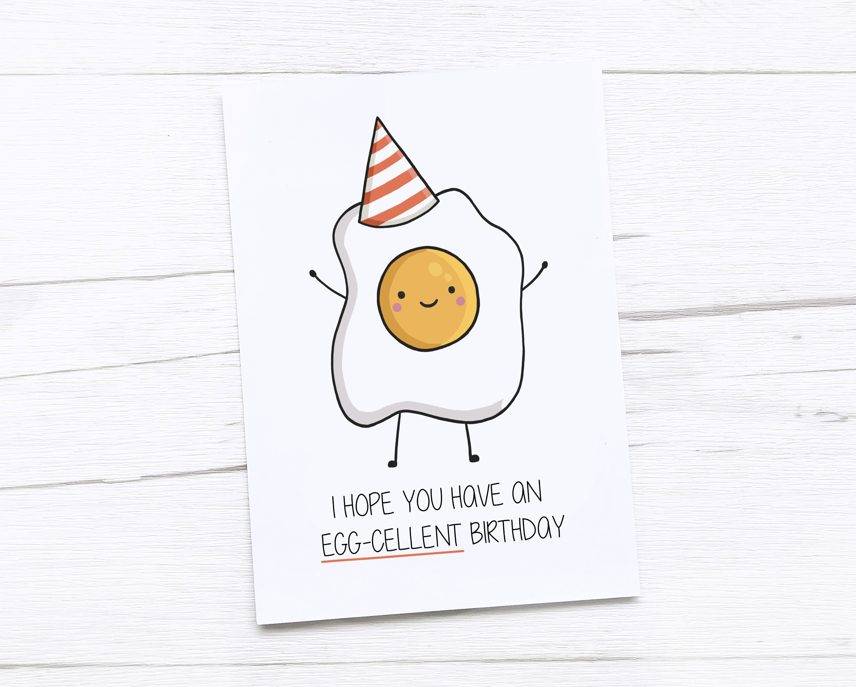 Happy Birthday Card Egg Excellent Birthday - Etsy
