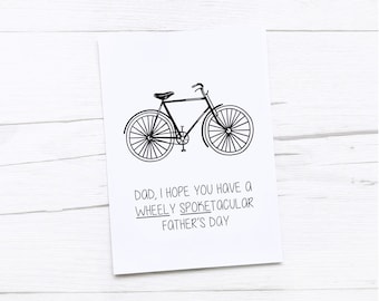 Tarjeta del Día del Padre Feliz / Tarjeta de Papá / Bicicleta / Ciclismo