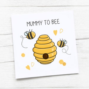 Nouvelle carte bébé | Carte nouveau-né | Félicitations bébé | Maman à être | Abeille | Nouvelle maman
