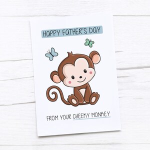 Tarjeta del Día del Padre Feliz / Tarjeta de Papá / Regalo del Día del Padre / Mono Descarado