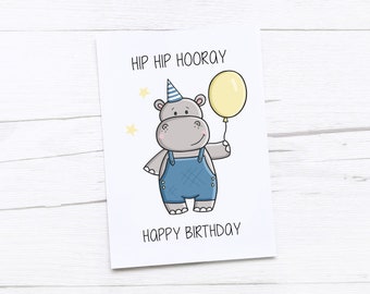 Happy Birthday Card | Hippo | Hip Hip Hooray