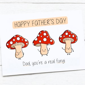 Carte de fête des pères heureux | Carte papa | Champignons
