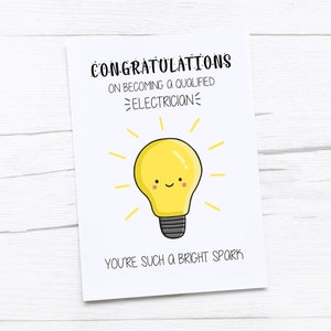 Tarjeta de Felicitación de Electricista / Tarjeta de Electricista Cualificado / Felicitaciones / Electricista