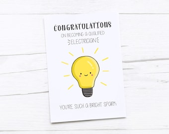Tarjeta de Felicitación de Electricista / Tarjeta de Electricista Cualificado / Felicitaciones / Electricista