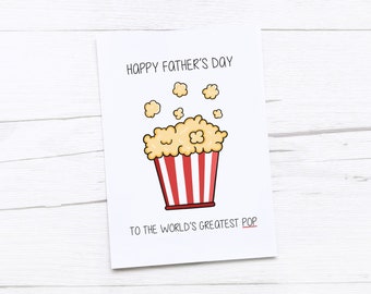Happy Fathers Day Card | Dad Card | Pop | Popcorn