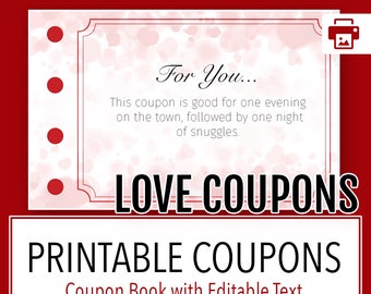 coupon book coupon template love coupon love coupons love etsy