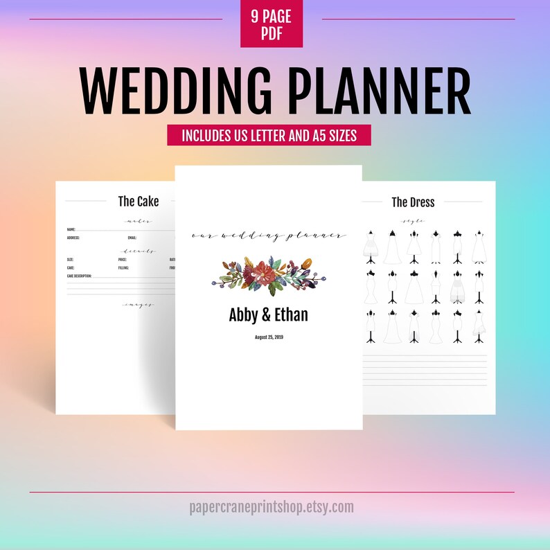 A5 Wedding Planner Wedding Planner Book Wedding Planning Etsy