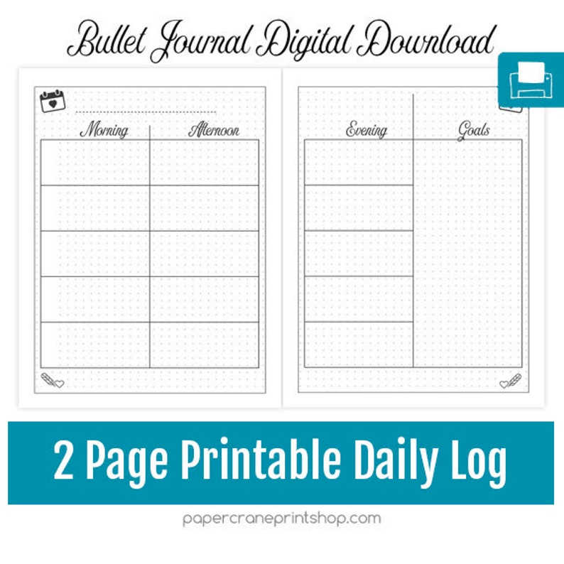 Bujo Inserts A5 Planner Printable Bullet Journal Bullet Etsy