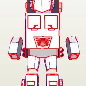 Transformable Optimus Prime wearable costume for kids Digital DIY blueprints image 7