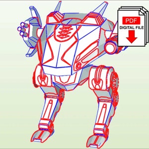 Plantillas digitales de disfraces de robots mecánicos para construir con cartón