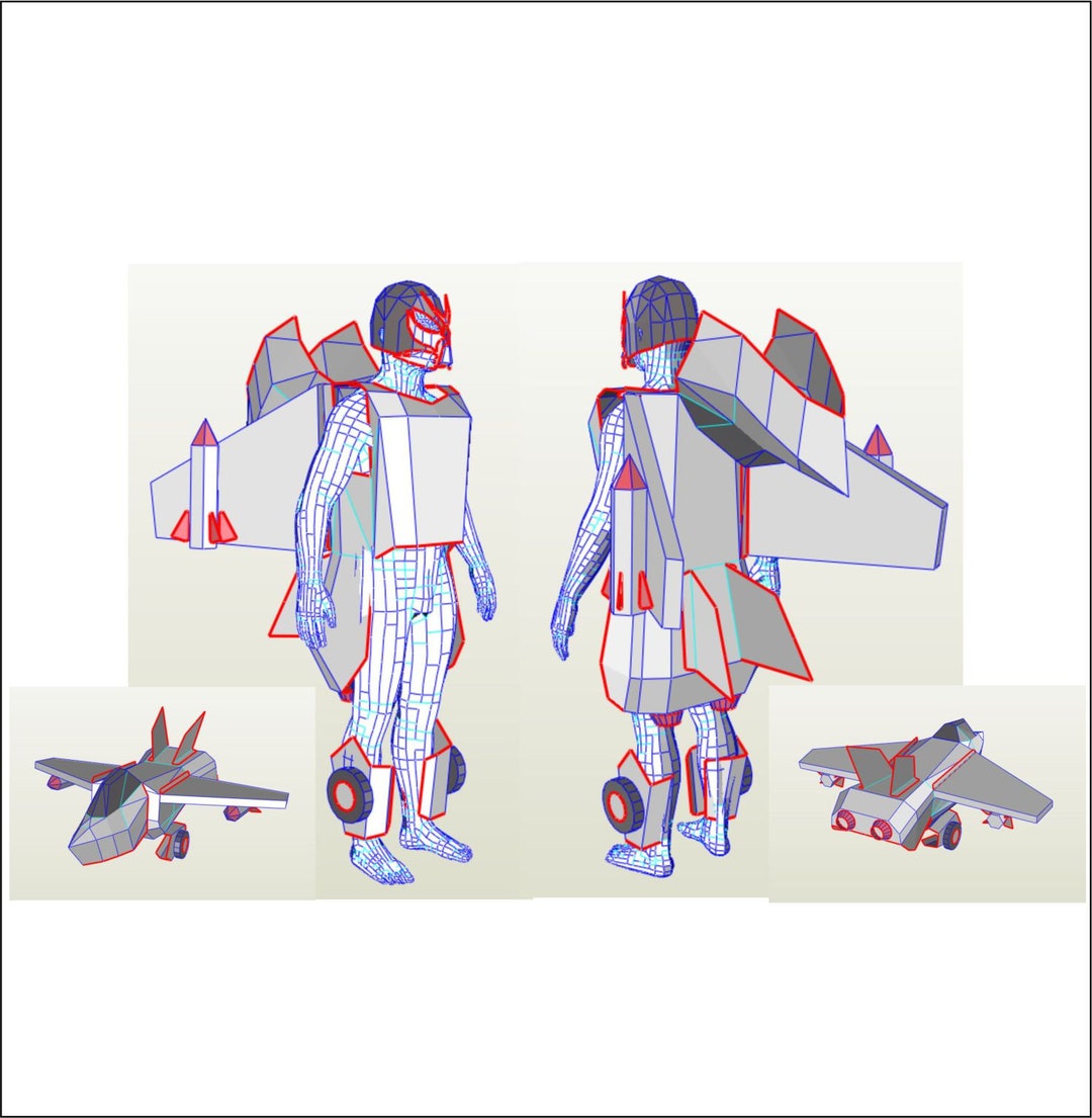 Jet Fighter Transformer Cardboard Kid Costume Digital Templates Etsy