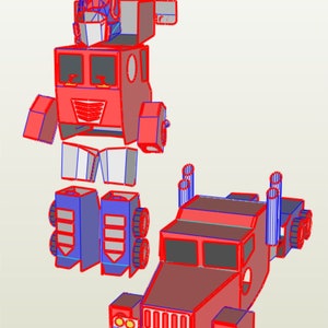 Transformable Optimus Prime wearable costume for kids Digital DIY blueprints image 5