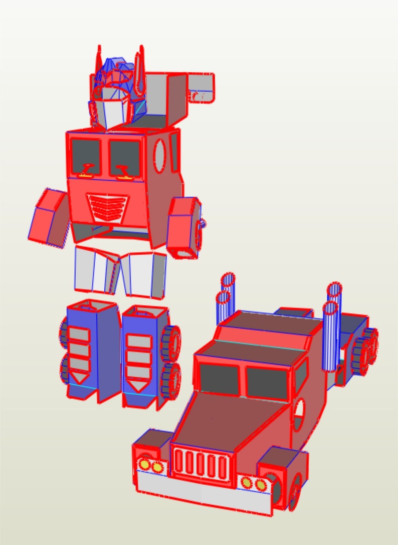 Transformable Optimus Prime wearable costume for kids Digital DIY blueprints image 5