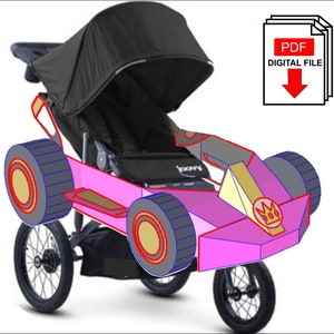 Digitale Vorlagen für Prinzessin Mario Kart für Kinderwagen