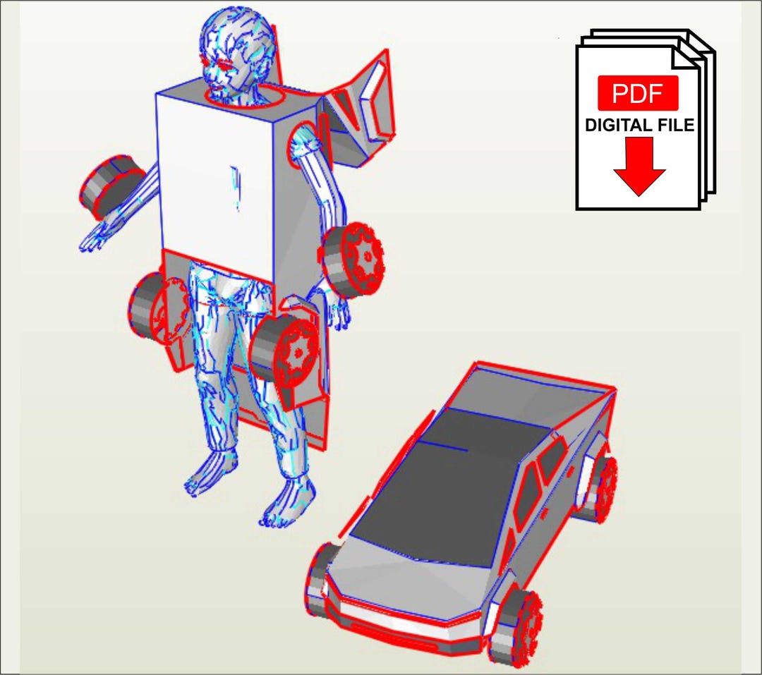 Cyber Truck Transformable Costume for Kids Digital Templates for ...