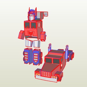 Transformable Optimus Prime Wearable Costume for Kids digital DIY