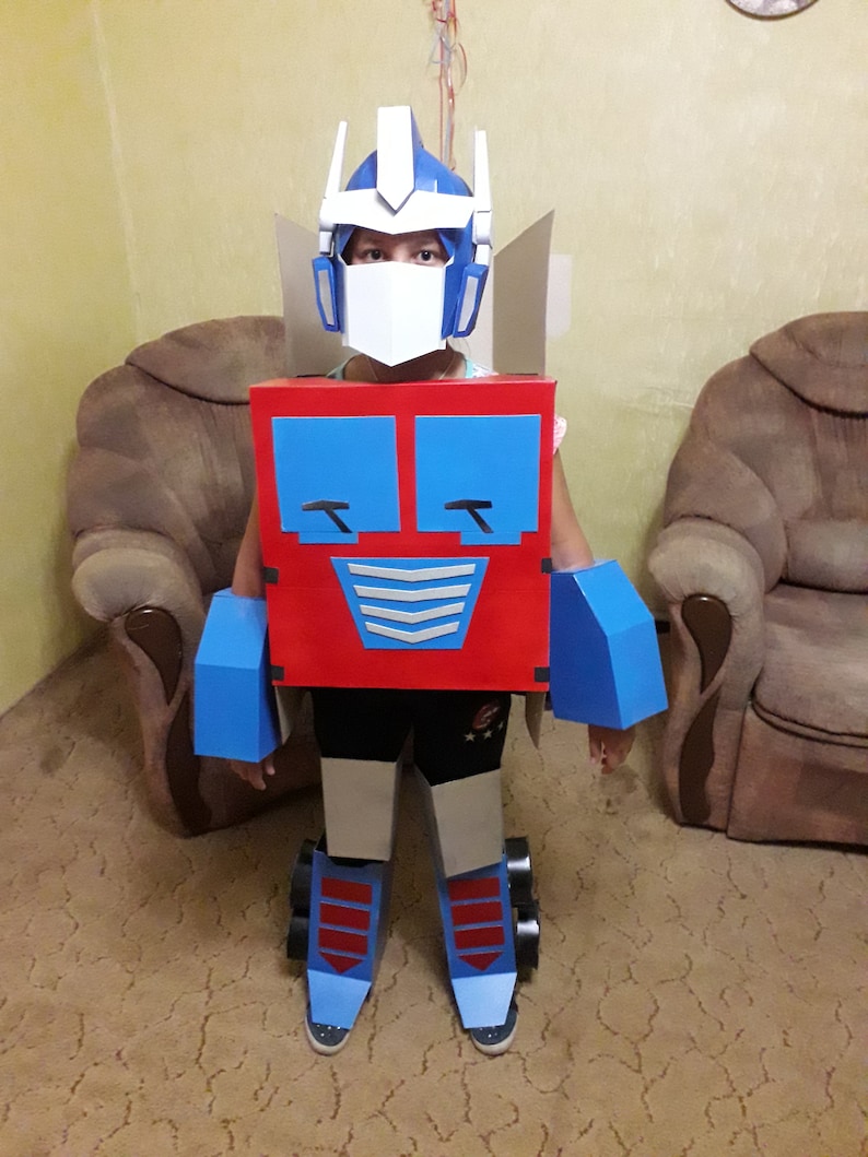 Transformable Optimus Prime wearable costume for kids Digital DIY blueprints image 3