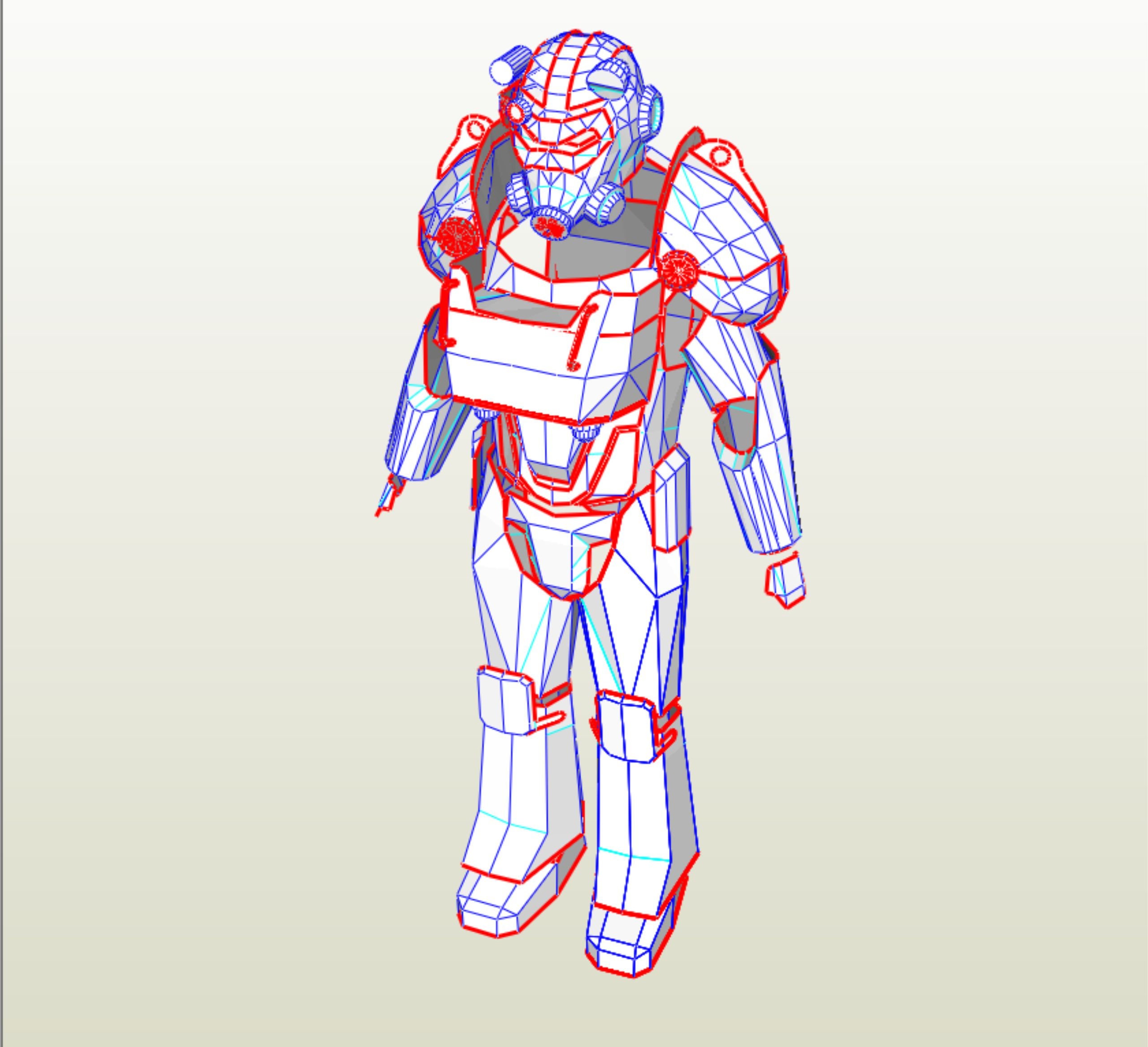 Cosplay T-60 power armor templates for cardboard | Etsy