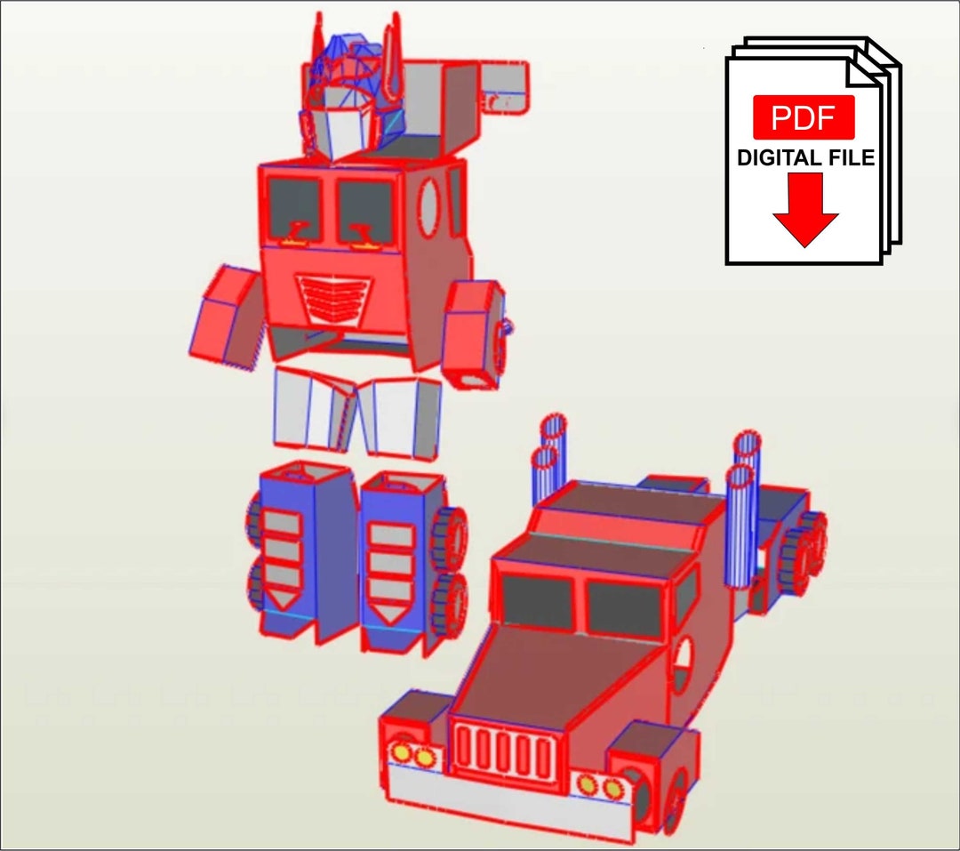 Transformable Optimus Prime Wearable Costume for Kids (digital DIY
